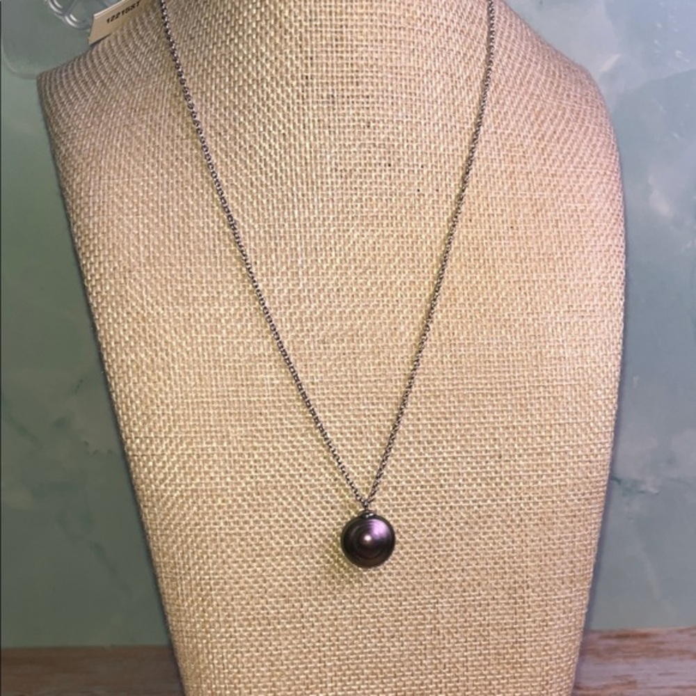 Majorica Rich Purple Pearl with Silver Chain